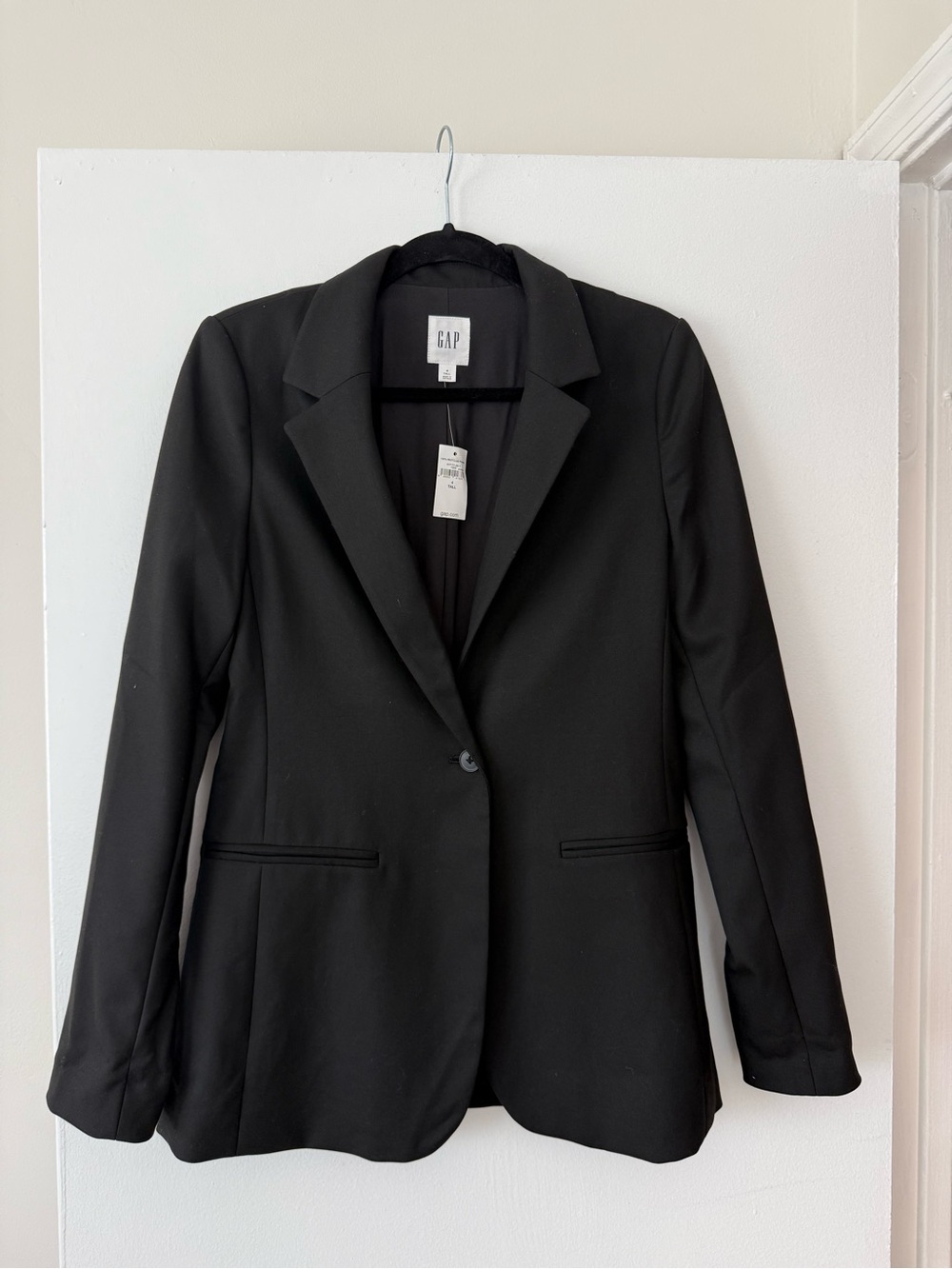 GAP Black Single-Button Notch-Lapel Blazer